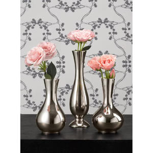 Floreros de metal de tendencia superior Decoración de piso y mesa Decoración para el hogar y la Oficina Diseño martillado Florero de plata - Product Image 5