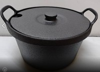 Ensemble de 3 ustensiles de cuisson antiadhésifs en fonte métallique, design Zen Asiatique, avec poignée en alliage d'aluminium et couvercle, compatible gaz/induction