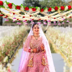रंगीन दुल्हन पुष्प प्रवेश द्वार भारतीय पंजाबी पिकास्टनी दुल्हन विवाह सहायक सगाई पार्टी हाल्दी मेहंदी - Product Image 3