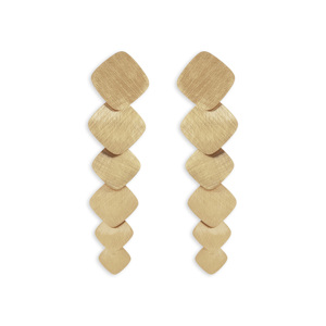 CUCOCUCA YXQ E418 Orecchini pendenti in acciaio inossidabile ipoallergenico, eleganza senza tempo, con finitura dorata spazzolata - Product Image 1