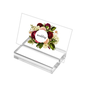 Porte-cartes de table personnalisé en acrylique <span class=keywords><strong>transparent</strong></span>, léger et portable, pour mariage, restaurant, bureau, événement, présentoir de cartes de nom - Product Image 5