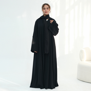 Fabricant en gros d'abayas OEM et ODM, vêtements islamiques, abaya kimono de Dubaï avec perles brodées à la main, robe musulmane pour femmes avec boutons, abaya pour l'Aïd - Product Image 5