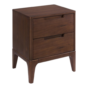 Liam Two-Drawer Modern Solid <b>Oak</b> Wood Nightstand for Bedroom Apartment Furniture - Product Image 2