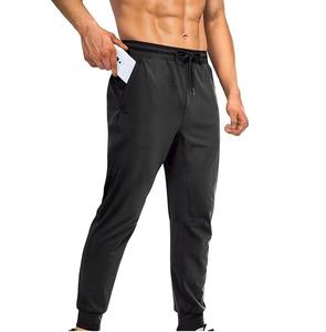 High Quality <b>Men's</b> Slim Fit Casual Canvas Fitness Gym <b>Joggers</b> Track Pants Custom 100% Polyester Sports Zipper Pockets - Product Image 2