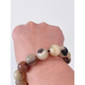 สร้อยข้อมือลูกปัดรูปเขาควายและวัวทำด้วยมือเป็นมิตรกับสิ่งแวดล้อมลูกปัดขัดเงาสีน้ำตาลสีขาวธรรมชาติของขวัญเครื่องประดับทันสมัย - Product Image 4