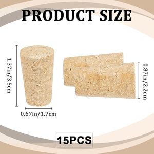 Tapón de botella de vino de madera de corcho cónico natural Tapa de repuesto de madera blanda para bebidas y botellas de cerveza - Product Image 4