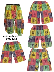 SK NOOR SONS PRESENTS ROPA BOHO PANTALÓN CORTO DE TRABAJO CON PARCHE DE ALGODÓN CON ESTAMPADO DE BLOQUEO DE MANO Estilo europeo Tela de calidad de exportación - Product Image 5