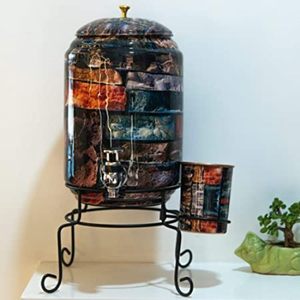 Recipiente de agua de cobre con esmalte impreso, olla con soporte y dispensador de agua de cobre de vidrio, 3 y 5 litros, gran oferta - Product Image 4