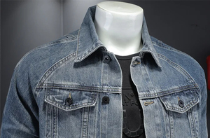 High Quality Loose Fit <b>Men</b> <b>Denim</b> <b>Jacket</b> Large Size Casual Jean Coat Spring Autumn Summer Thin Fashion Outerwear Trendy Style - Product Image 3