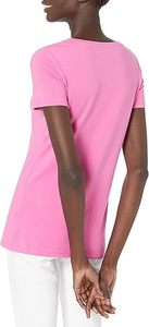 T-shirts à col en V extensibles pour femmes Couleurs unies de base S-XL vente en gros - Product Image 3