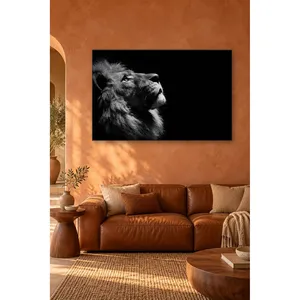 Impression sur toile de Fida Lion regardant vers le haut depuis l'angle gauche - Product Image 4