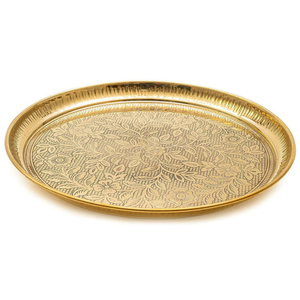 Bandeja de servicio redonda de latón decorativa de metal de diseñador de la mejor calidad para hoteles y cocina casera - Product Image 5