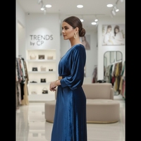 Robe de soirée kaftan longue en velours de luxe, coupe trapèze, style modeste, collection 2025 |   Abaya Jalabiya de style du Golfe |   Perles de couleurs personnalisées, faible MOQ
