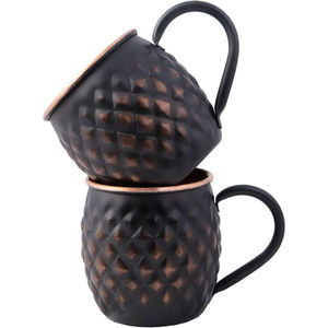 Vajilla de Metal de Primera Calidad con Aspecto Elegante y Diseño de Textura, Recubierta con Polvo de Color Negro, para Bebidas y Cocina - Product Image 1