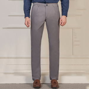 Recién llegado, pantalones de diseñador informales de negocios para hombre, 100% de algodón, cintura media, Frente plano, servicio OEM disponible al por mayor con MOQ bajo - Product Image 4