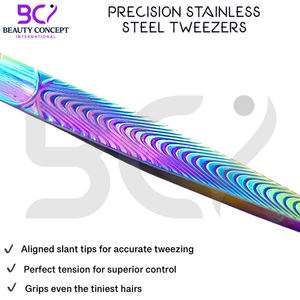 Pinzas para Cejas Inclinadas Multicolores Personalizadas de Último Estilo, Duraderas, para Hombres y Mujeres, Instrumentos de Belleza de Acero Inoxidable - Product Image 4