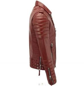 High Street Custom 100% Chaqueta de cuello alto de cuero genuino Estilo de motorista de invierno con forro de viscos transpirable y cierre de cremallera - Product Image 4