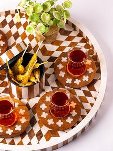 Decorative Resin Bakhoor Burner Mother of Pearl Inlay Tray <b>Box</b> <b>Incense</b> Burner Set Mop Mubkhar Ramadan Gift - Product Image 4