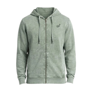 Nueva Llegada: Sudadera con Capucha y Cremallera para Hombre, Lavado Ácido, 100% Algodón, Chaqueta de Invierno Informal con Mangas Largas, Ajuste Cómodo para el Día a Día - Product Image 5