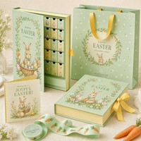 Calendrier de l'Avent personnalisé en forme de livre de Pâques, boîte en papier, emballage cadeau personnalisé, compte à rebours de 12 jours