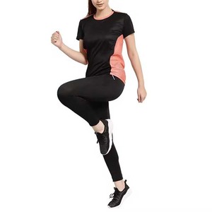 OEM personalizado logotipo diseño de las mujeres gimnasio Fitness ropa deportiva Color sólido manga corta transpirable secado rápido camisetas para el verano 2025 - Product Image 2