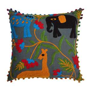 Coloré brodé à la main Otomi 16X16 tissé taie d'oreiller Vintage Festival Suzani coussin Unique maison Accent pour cadeau de vacances - Product Image 3