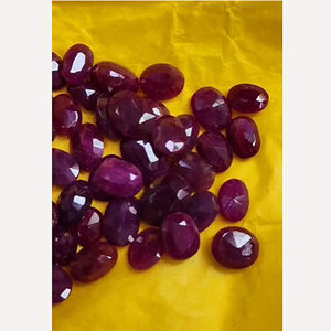 40 piezas de rubí natural 8x6mm 9x7mm faceta ovalada 76 Cts lote Iroc ventas piedra natal de alta calidad Manik piedras preciosas sueltas cortadas US $76 todo - Product Image 1