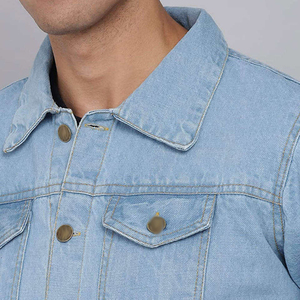 Vêtements d'extérieur décontractés pour hommes, vestes en jean 100% coton avec col rabattu, jeans de camionneur, taille XL, vêtements d'extérieur tendance - Product Image 6