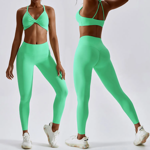 ชุดโยคะสำหรับผู้หญิงดีไซน์ใหม่พร้อมการปิดเอวยางยืด - Product Image 1