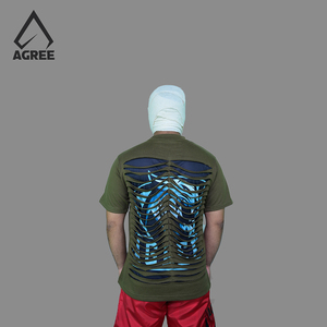 Camiseta personalizable para hombre con estampado de rayas de peso pesado 100% algodón de secado rápido y estilo de punto Tejido ligero de moda - Product Image 6