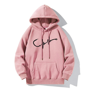Yeni kalp atışı hattı balıkçılık kanca desen hoodie moda kapüşonlu sweatshirt eğlence sokak çekim Harajuku kazak - Product Image 2