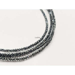 Perles facettées rondes en diamant noir naturel AAA, 1,5-2,3 mm, brin de pierres précieuses pour la fabrication de bijoux à prix de gros - Product Image 6