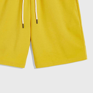 2024 qualité supérieure hommes décontracté coton Shorts taille personnalisée couleur plat avant cordon fermeture grande taille respirant mi - Product Image 5