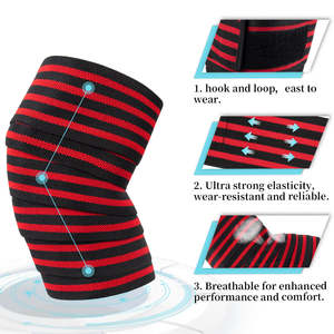 Muñequeras de algodón, envolturas con logotipo personalizado, soporte de rodilla, correas ajustables para codo, envolturas para gimnasio, levantamiento de pesas, envolturas de soporte para codo - Product Image 1