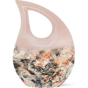 Nuevo último diseño en forma de lágrima gran urna de cremación de aluminio para cenizas humanas adultas plata pulida diseño único urnas de bajo precio - Product Image 6