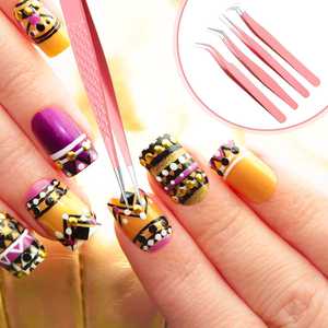 Ensemble professionnel de 4 pinces à épiler antistatiques en acier inoxydable durables avec embouts en fibre pour une préhension parfaite - Product Image 5