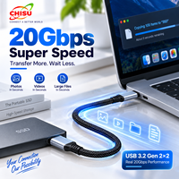 Kabel USB-C 3.2 Berbahan Aluminium Alloy dengan Jalinan Kabel untuk Pengisian Daya & Transfer Data