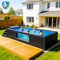 Piscine hors-sol personnalisée pour la maison, bain à remous en fibre de verre, spa, jacuzzi, piscine conteneur de 40 pieds avec terrasse