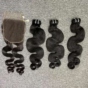 Extensiones de cabello ondulado de cuerpo de trama doble de alta calidad de 26 pulgadas, cutícula de cabello Remy alineada sin desprendimiento ni enredos - Product Image 2