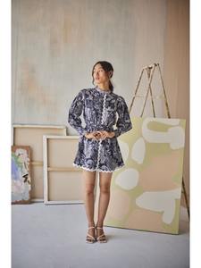 Indien Vintage Style femmes robe main bloc Floral imprimé coton à la mode décontracté été porter respirant doux Logo naturel - Product Image 5