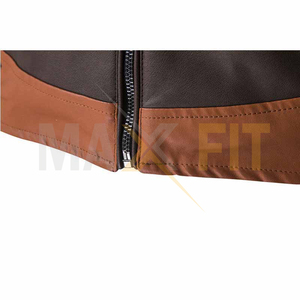 Veste d'hiver décontractée pour homme MAXFIT ENTERPRISES 2024 Premium Genius Leather Canvas, col montant personnalisé, imperméable et coupe-vent - Product Image 6