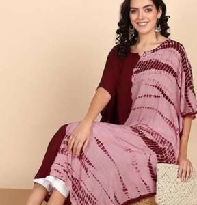 Beau travail manuel imprimé Maslin kurta dans le cou avec séquence complète Travail en kurta produit en vrac fait main - Product Image 3