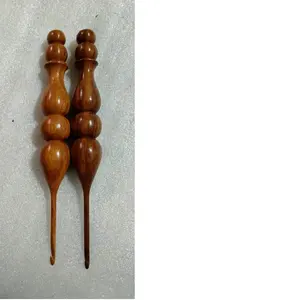 custom made chunky wooden crochet hooks ideal for yarn and fiber supplies stores and suitable for resale