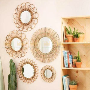 Miroir mural en rotin au design personnalisable pour la décoration intérieure dans la chambre des enfants Meilleure vente - Product Image 3