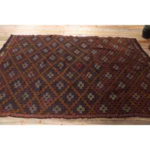 Tapis turc vintage 5,3x7,6 pieds, tapis marocain Kilim marron - Product Image 3