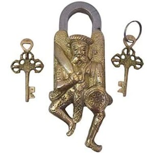 Functional Brass Padlock with Keys Working Golden Man Made Locks - Product Image 3