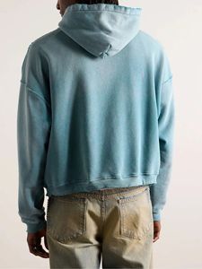 เสื้อสเวตเตอร์ผ้าฝ้ายโอเวอร์ไซส์ผู้ชายมีฮู้ดซักด้วยกรดสำหรับผู้ชายเทคนิคการปักย้อมสีพื้นสำหรับฤดูหนาวโลโก้ตามสั่ง - Product Image 2