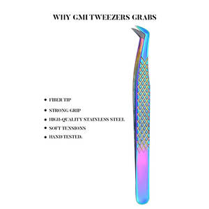 Nuevos suministros de extensión de pestañas pinzas para pestañas Logo de impresión Nano Grip Microfibra Puntas de fibra de pestañas Pinzas - Product Image 5