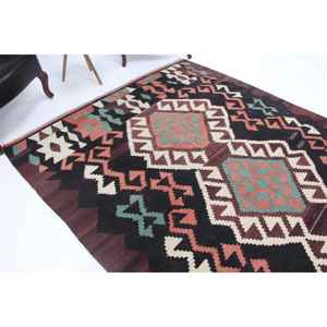 Tapis vintage, grand tapis turc de 6,1 x 9,5 pieds, tapis à pois marron orange - Product Image 1