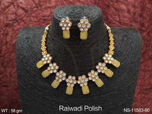 Rajwadi polonais beau Kemp Design fête porter belle Designer porter fantaisie Style Kemp bijoux accessoires collier court ensemble - Product Image 6